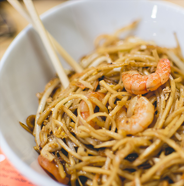 Nouilles sautées aux crevettes