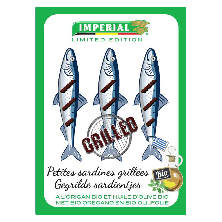 Gegrilde sardines met olijfolie en oregano bio
